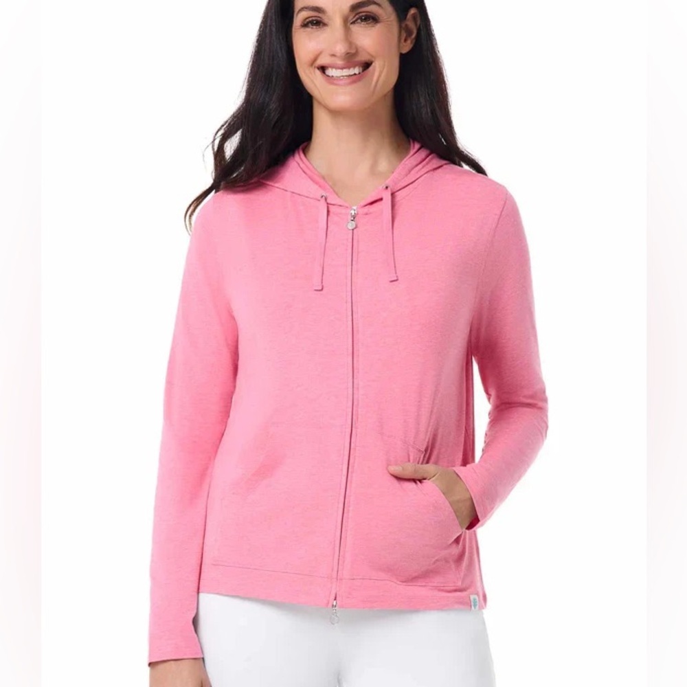 Coolibar Sun Protection Zip Up Women’s Size Small Style 01303 Pink UPF 50+
